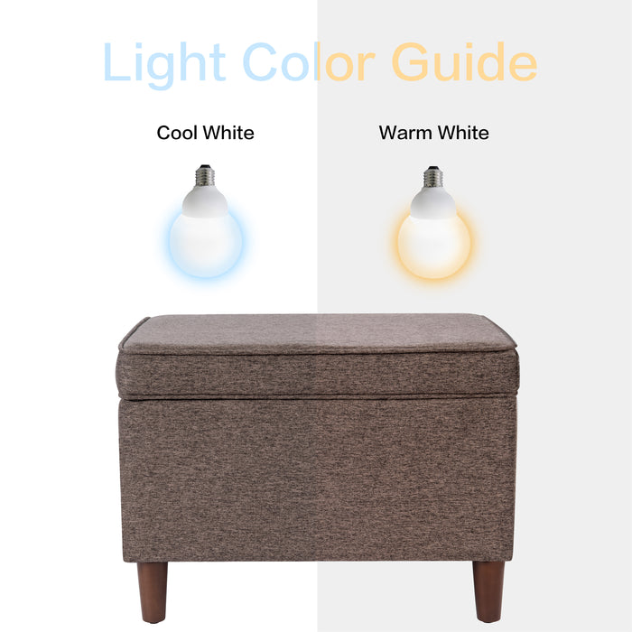 HomePop - Dinah 24" Storage Ottoman, Brown