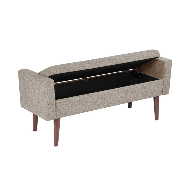 HomePop Fulton Storage Bench - Midtone Gray Fabric