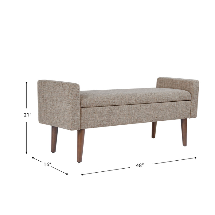 HomePop Fulton Storage Bench - Midtone Gray Fabric