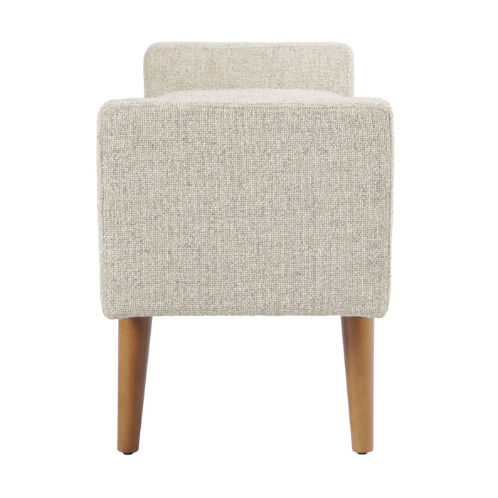 HomePop Fulton Storage Bench - Textured Cream Fabric