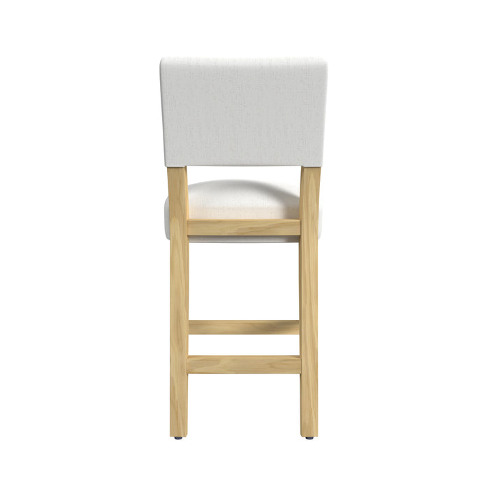 HomePop Open Back Counter Stool - Stain-Resistant White Woven