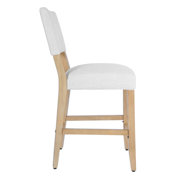 HomePop Open Back Counter Stool - Stain-Resistant White Woven
