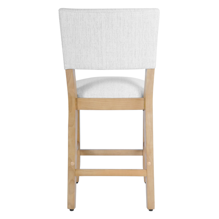 HomePop Open Back Counter Stool - Stain-Resistant White Woven