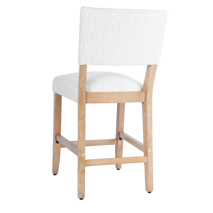 HomePop Open Back Counter Stool - Stain-Resistant White Woven