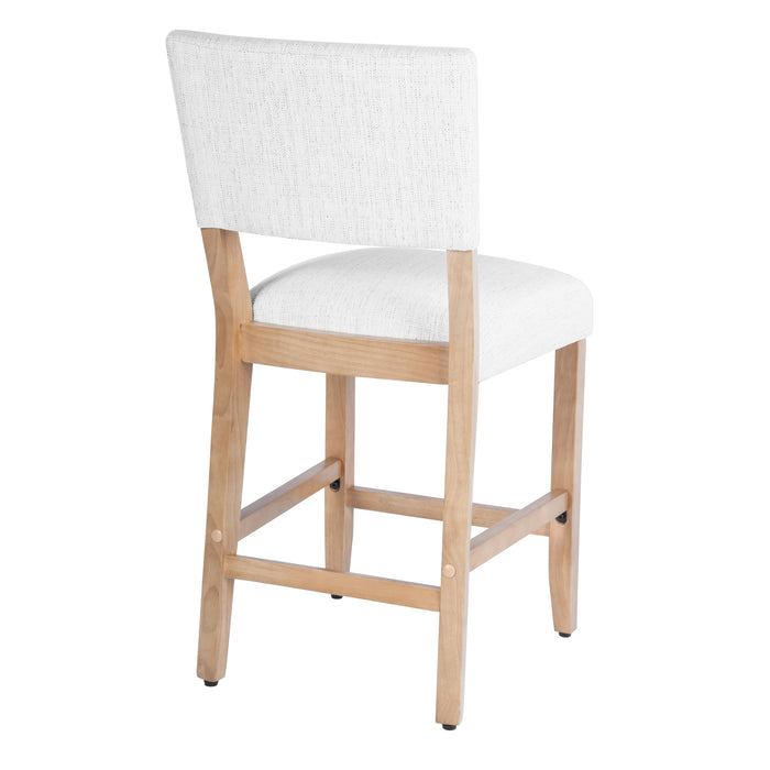 HomePop Open Back Counter Stool - Stain-Resistant White Woven
