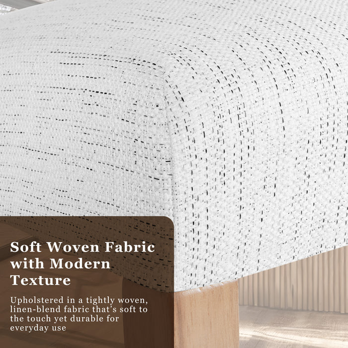 HomePop Open Back Counter Stool - Stain-Resistant White Woven