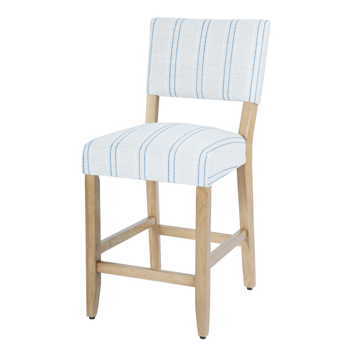 HomePop Open Back Counter Stool - Blue and White Stripe
