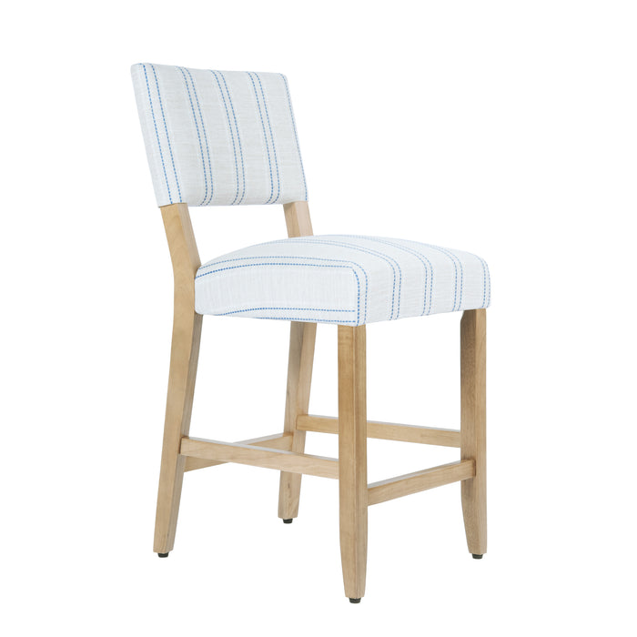 HomePop Open Back Counter Stool - Blue and White Stripe