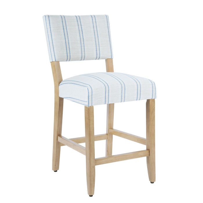 HomePop Open Back Counter Stool - Blue and White Stripe