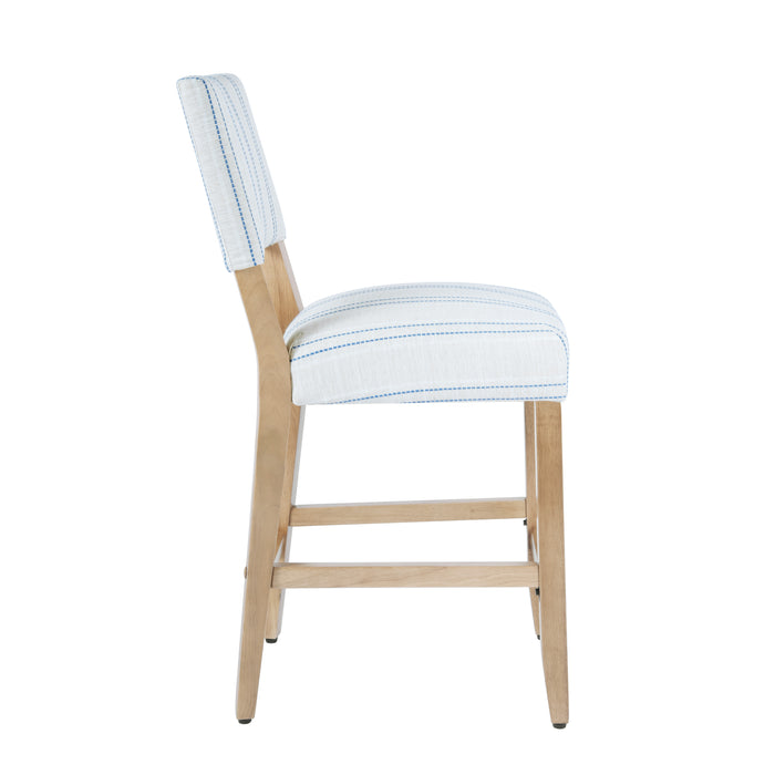 HomePop Open Back Counter Stool - Blue and White Stripe