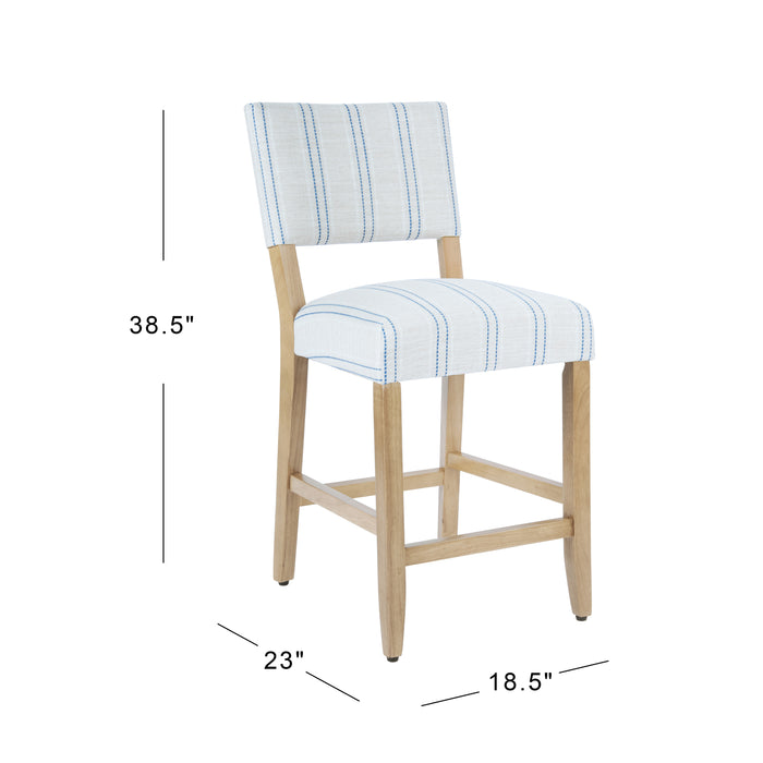 HomePop Open Back Counter Stool - Blue and White Stripe