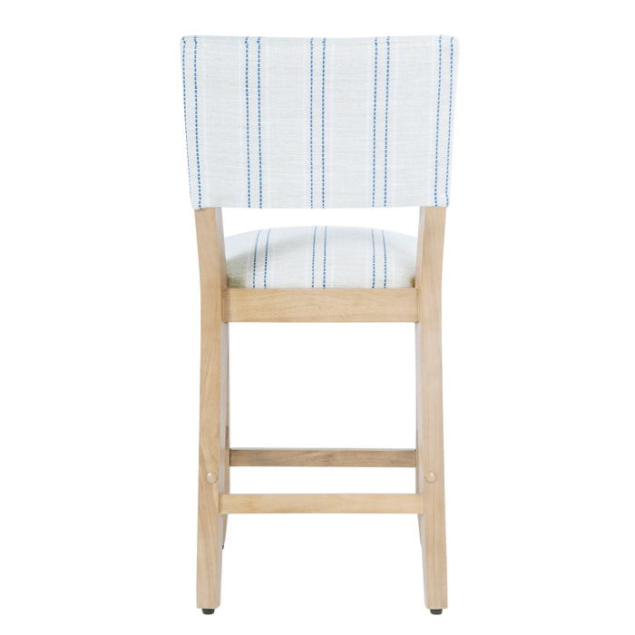 HomePop Open Back Counter Stool - Blue and White Stripe