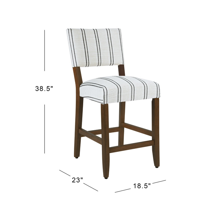 HomePop Open Back Counter Stool - Black and White Stripe