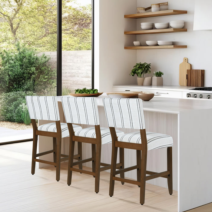 HomePop Open Back Counter Stool - Black and White Stripe