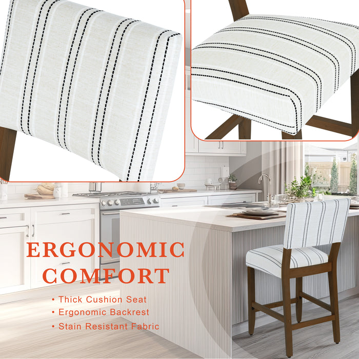 HomePop Open Back Counter Stool - Black and White Stripe