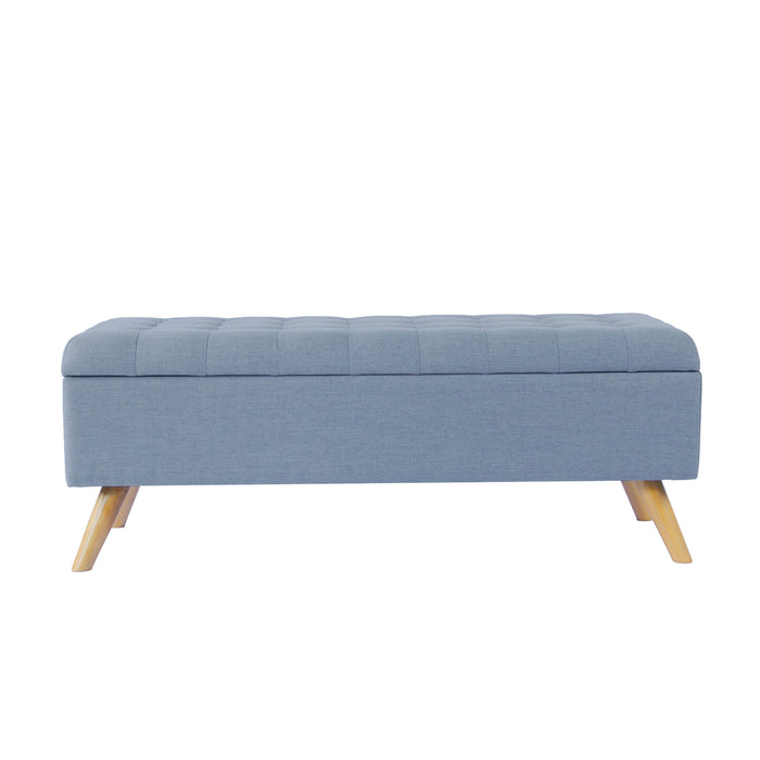 HomePop Modern Tufted Storage Bench - French Blue Woven