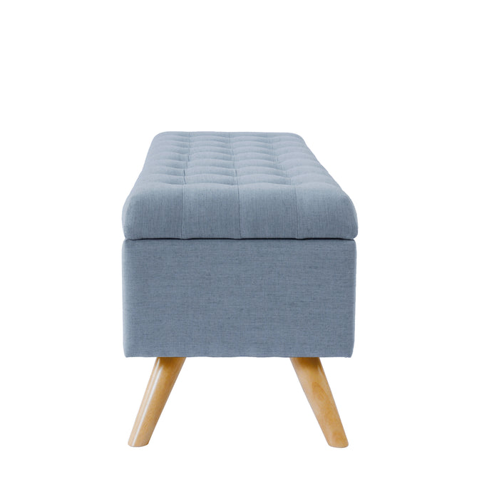 HomePop Modern Tufted Storage Bench - French Blue Woven