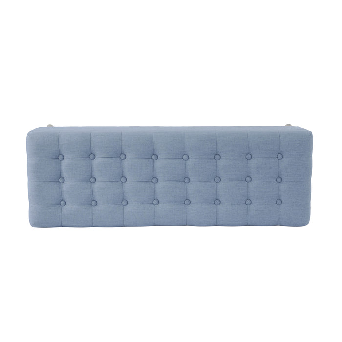 HomePop Modern Tufted Storage Bench - French Blue Woven