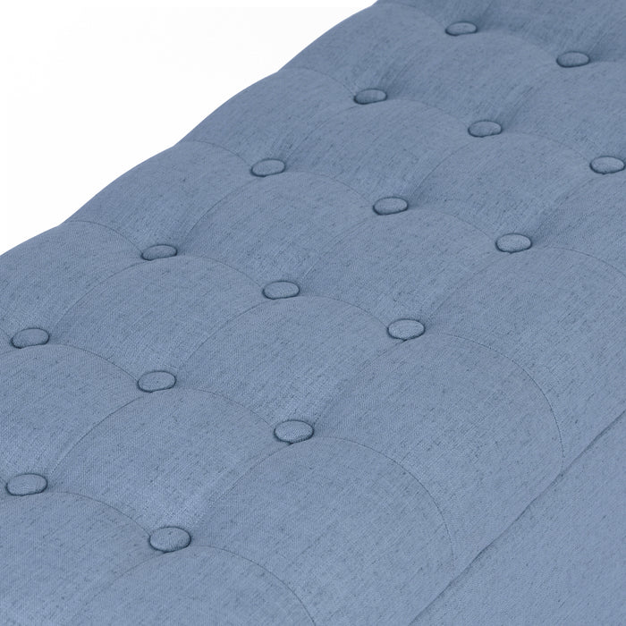 HomePop Modern Tufted Storage Bench - French Blue Woven