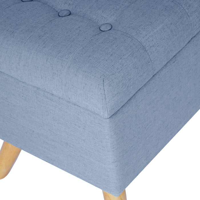 HomePop Modern Tufted Storage Bench - French Blue Woven