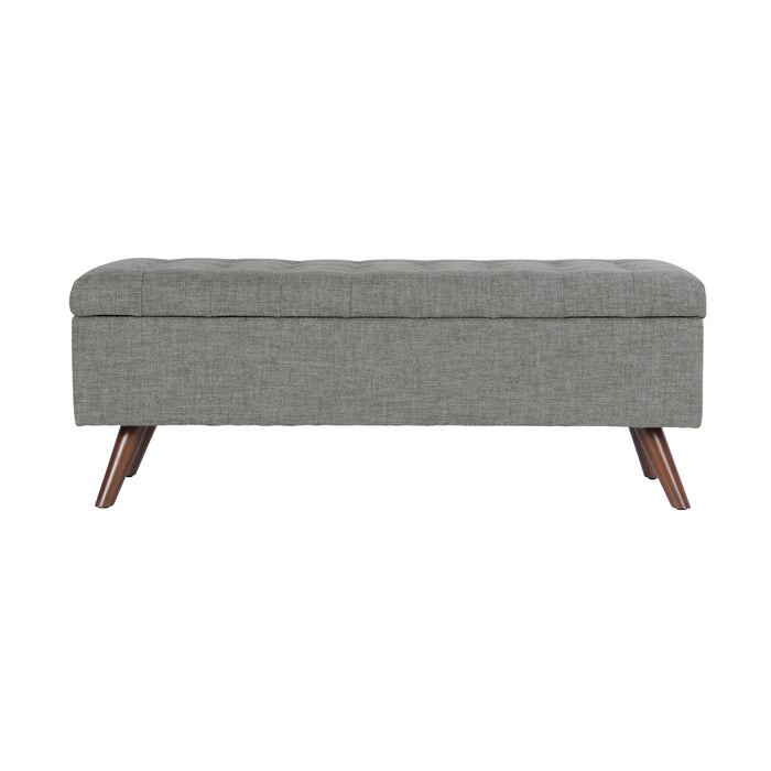 HomePop Modern Tufted Storage Bench - Gray Woven