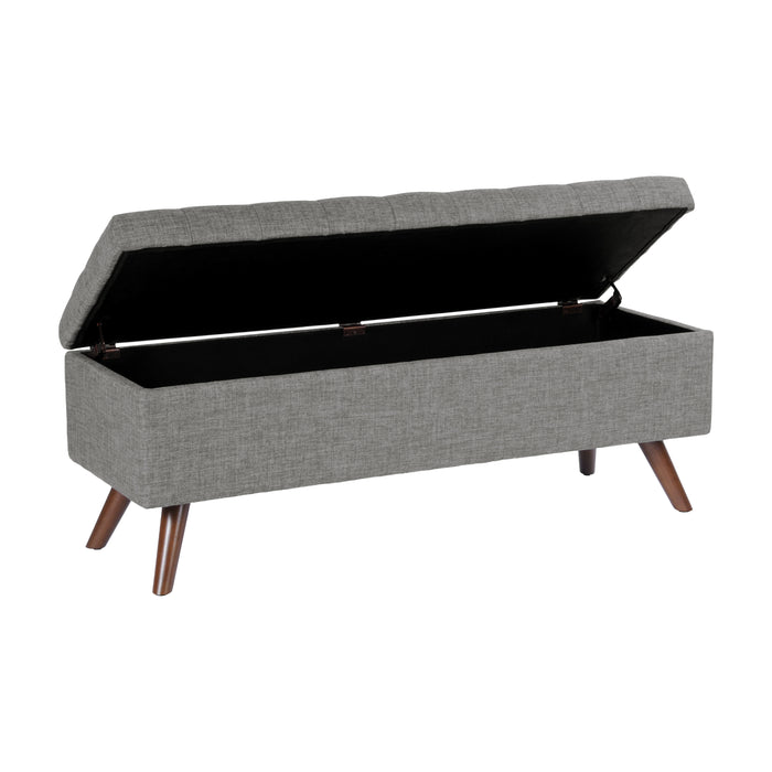 HomePop Modern Tufted Storage Bench - Gray Woven