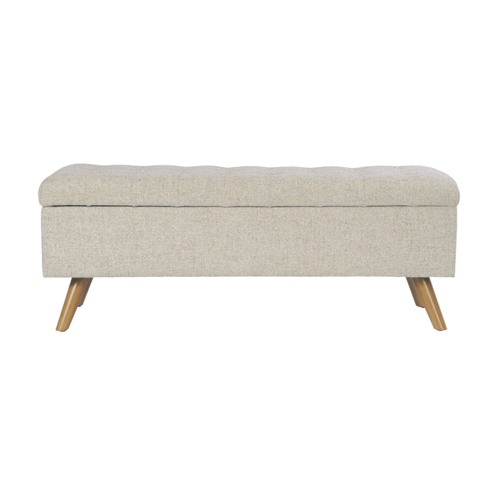 HomePop Modern Tufted Storage Bench - Textured Cream Fabric