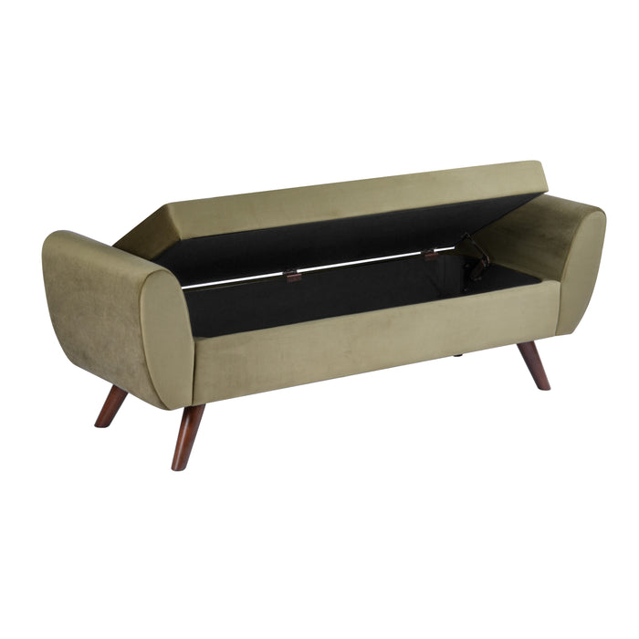 HomePop Modern Storage Bench - Light Sage Green Velvet