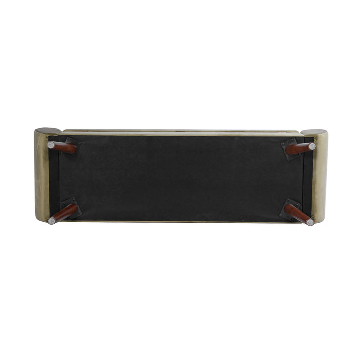 HomePop Modern Storage Bench - Light Sage Green Velvet