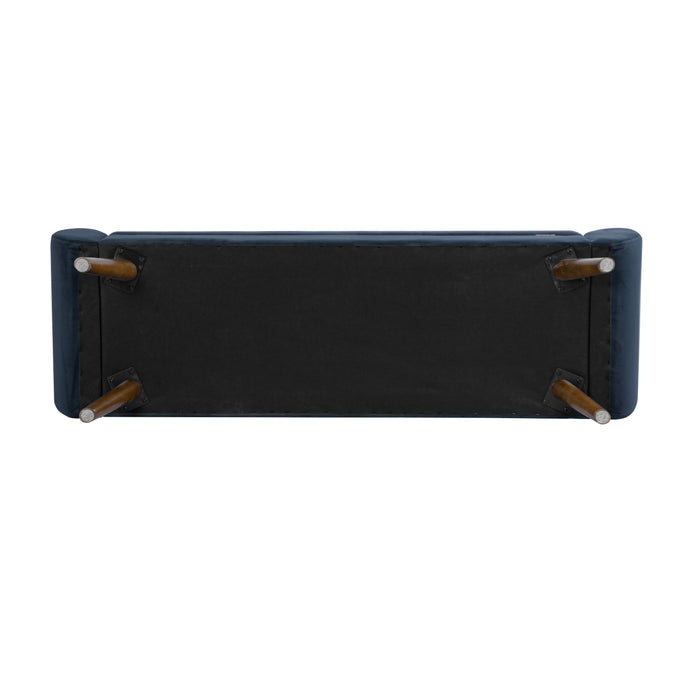 HomePop Modern Storage Bench - Blue Velvet