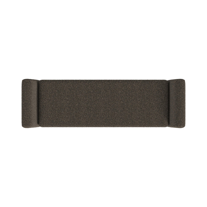HomePop Modern Storage Bench with Wood Legs - Dark Brown Boucle