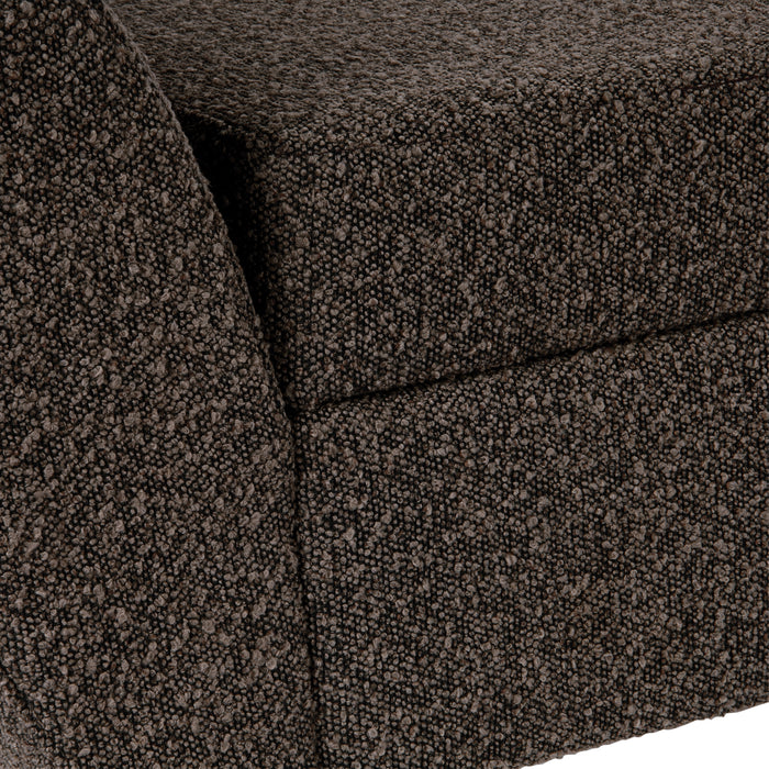 HomePop Modern Storage Bench with Wood Legs - Dark Brown Boucle