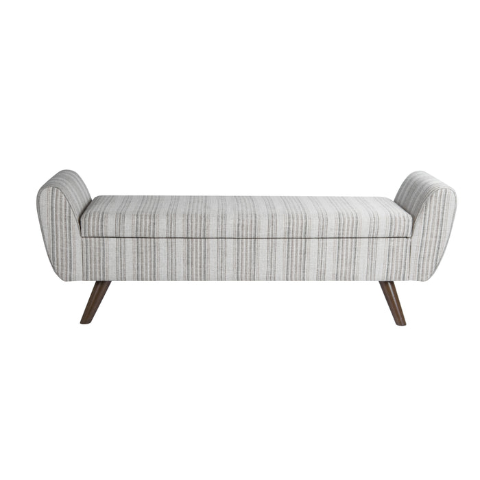 HomePop Modern Storage Bench - Gray Striped Pattern