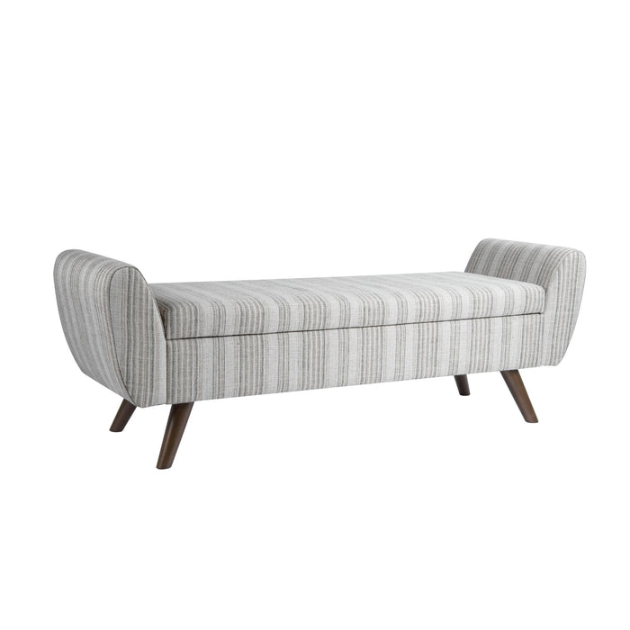 HomePop Modern Storage Bench - Gray Striped Pattern