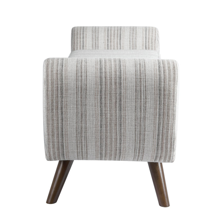 HomePop Modern Storage Bench - Gray Striped Pattern
