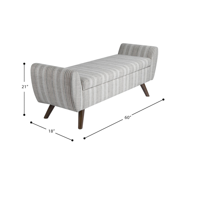HomePop Modern Storage Bench - Gray Striped Pattern