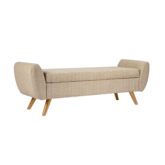 HomePop Modern Storage Bench - Tan Geometric Pattern