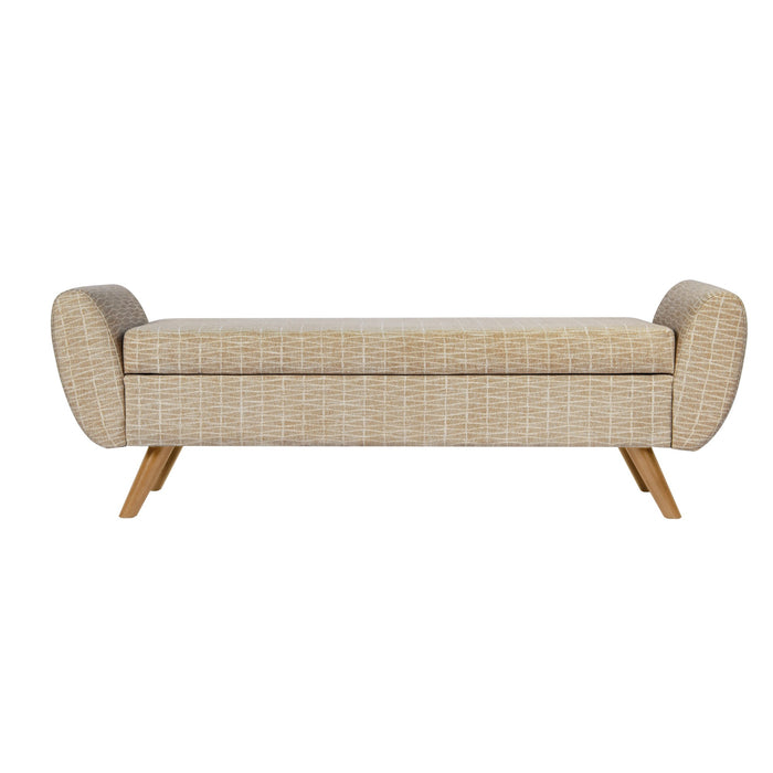 HomePop Modern Storage Bench - Tan Geometric Pattern