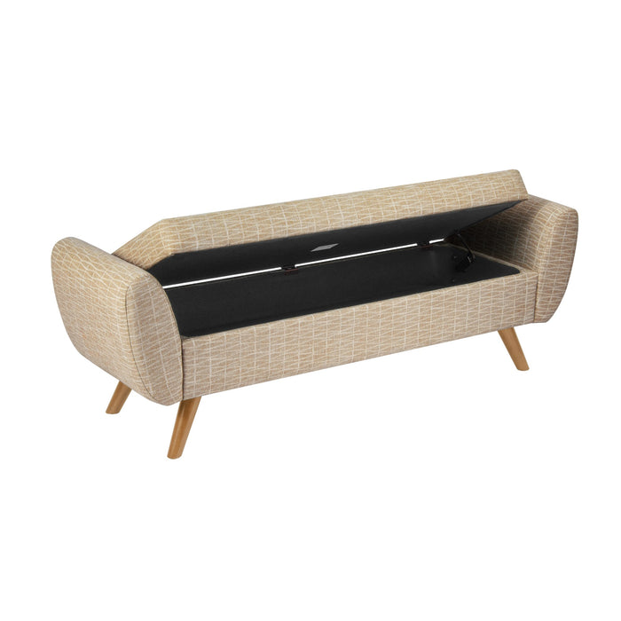HomePop Modern Storage Bench - Tan Geometric Pattern