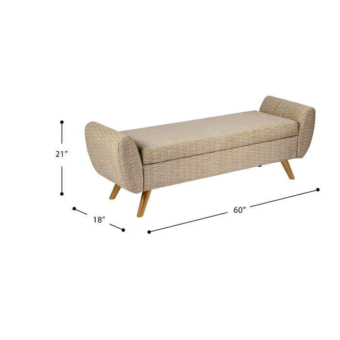 HomePop Modern Storage Bench - Tan Geometric Pattern