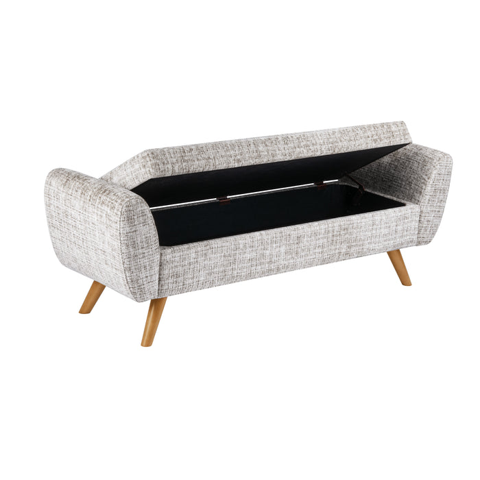 HomePop Modern Storage Bench - Cream Textural Woven