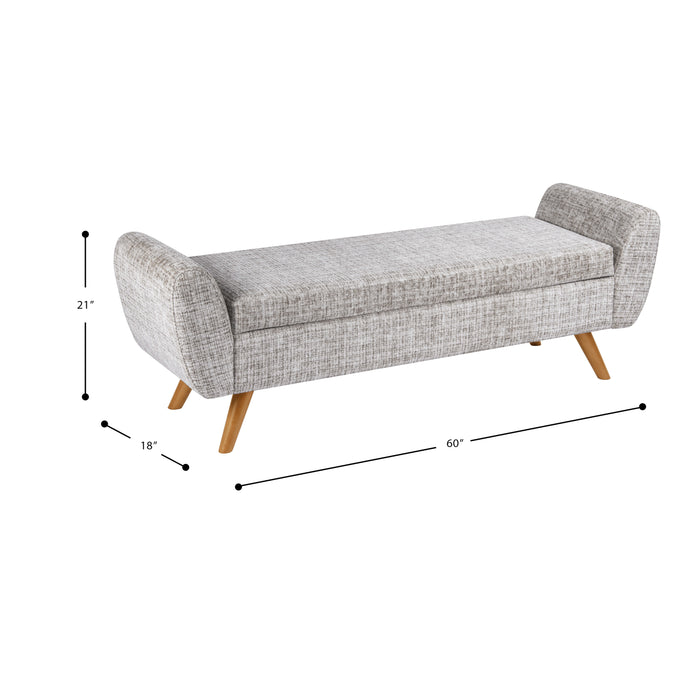 HomePop Modern Storage Bench - Cream Textural Woven