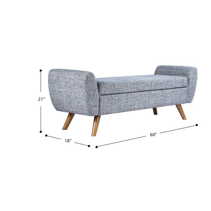 HomePop Modern Storage Bench - Blue Gray Woven Fabric