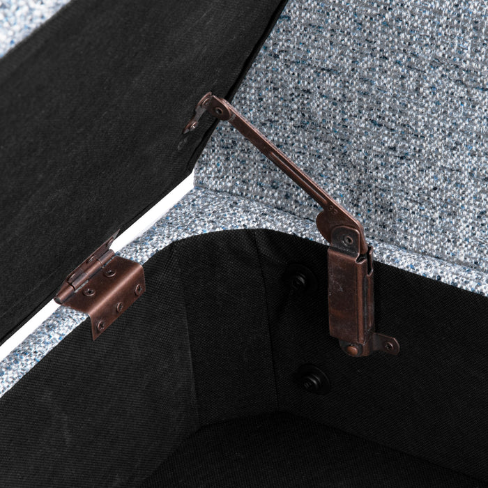 HomePop Modern Storage Bench - Blue Gray Woven Fabric
