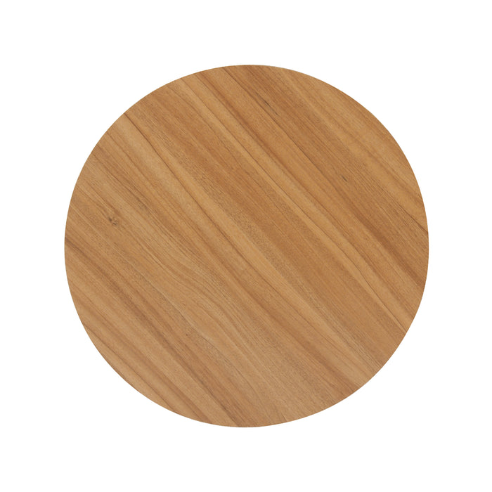 HomePop Storage Ottoman with Wood Top - Brown Faux Leather