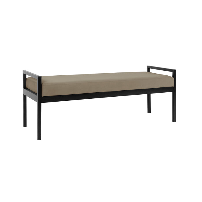 HomePop Modern Metal Bench - Fawn Velvet