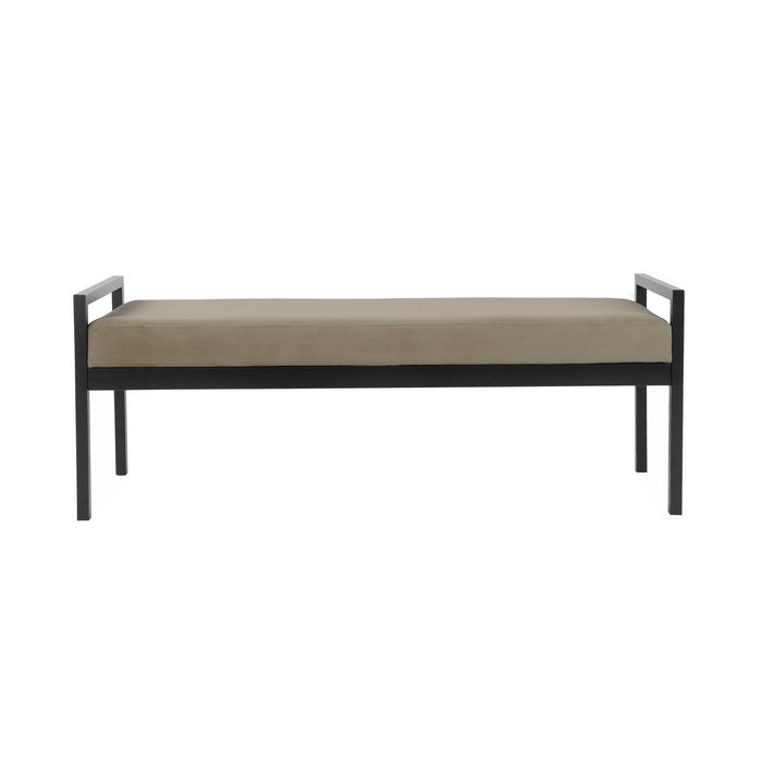 HomePop Modern Metal Bench - Fawn Velvet