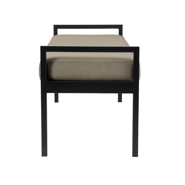 HomePop Modern Metal Bench - Fawn Velvet