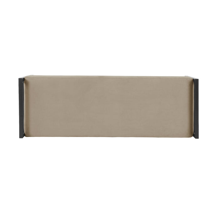 HomePop Modern Metal Bench - Fawn Velvet