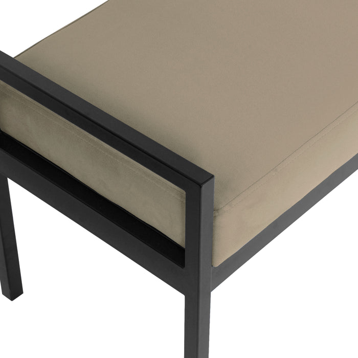 HomePop Modern Metal Bench - Fawn Velvet